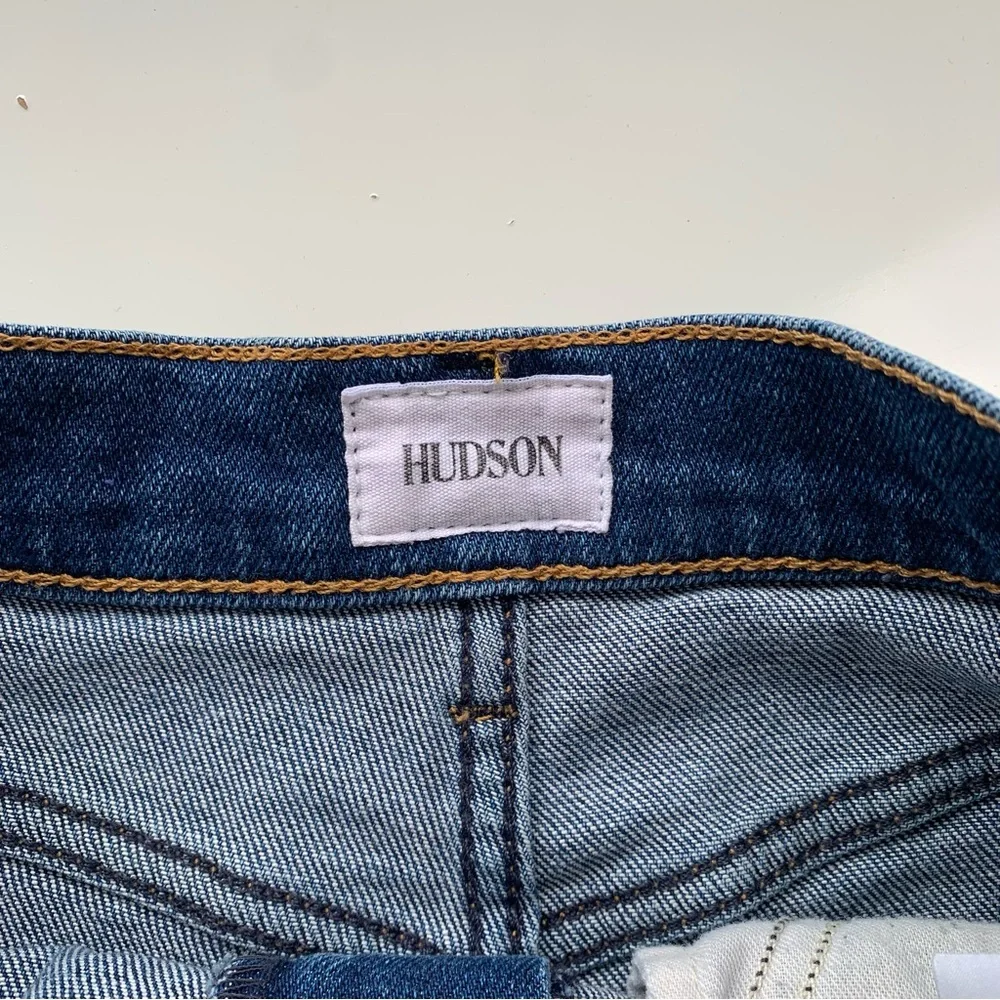 Hudson Sade Cut Off Jean Shorts 25 Blue Striped - Picture 3 of 11